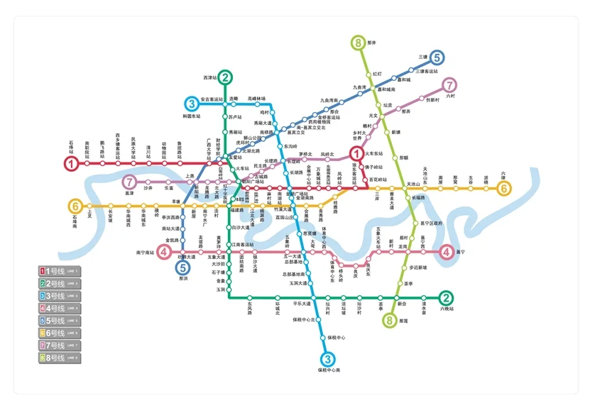 南宁地铁规划图（南宁市城市轨道交通近期建设规划）5