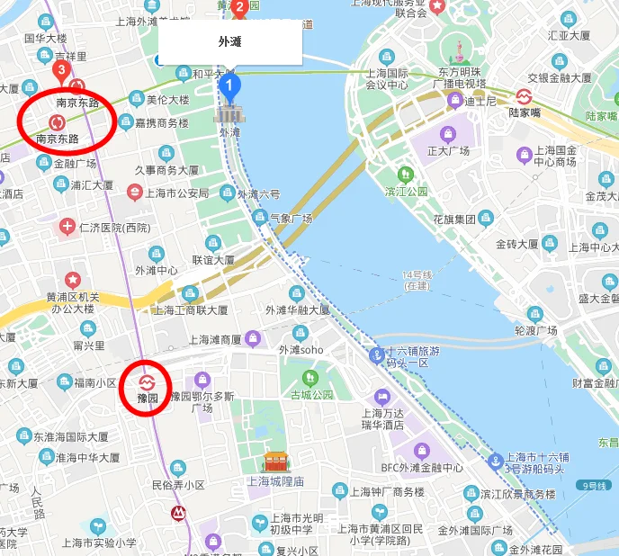 到上海外滩要坐几路地铁到(外滩观光隧道附近的地铁站)1