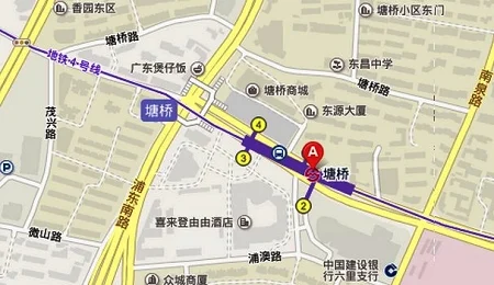 上海地铁5号线北桥站怎么换4号线到塘桥站（4号线塘桥地铁站）