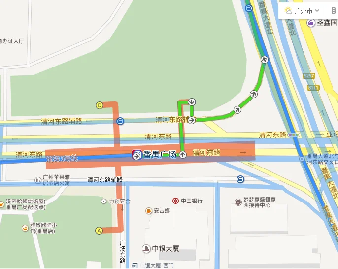 广州番禺广场地铁站在哪里(广州地铁3号线番禺广场C出口)2
