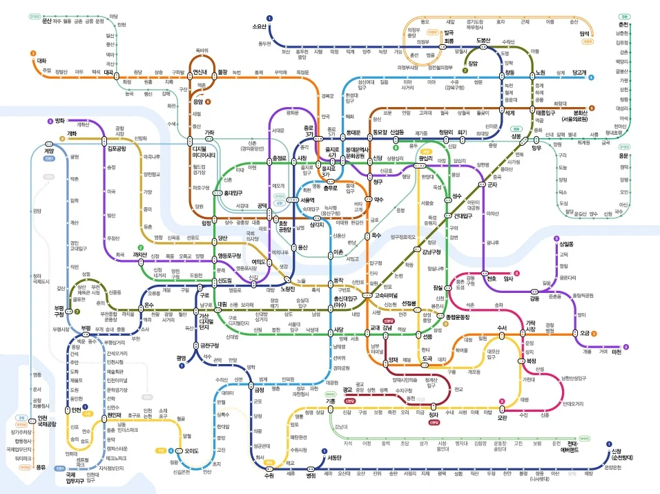 求韩国 首尔地铁线路图 中韩对照 最好是高清的 谢谢谢（韩国地铁站图）