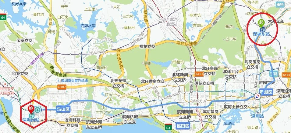 离深圳西最近的地铁站是哪个啊（深圳东至深圳西地铁）2