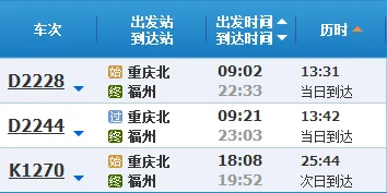 重庆到福建动车攻略（重庆到福建的高铁）