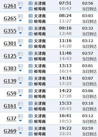 从天津到安徽蚌埠的高铁有哪些（天津到蚌埠高铁）