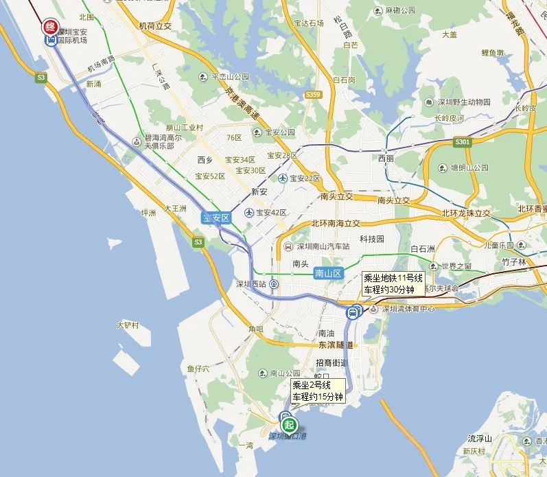 从蛇口码头到宝安机场最快坐什么要多久（蛇口地铁至宝安机场大巴）2