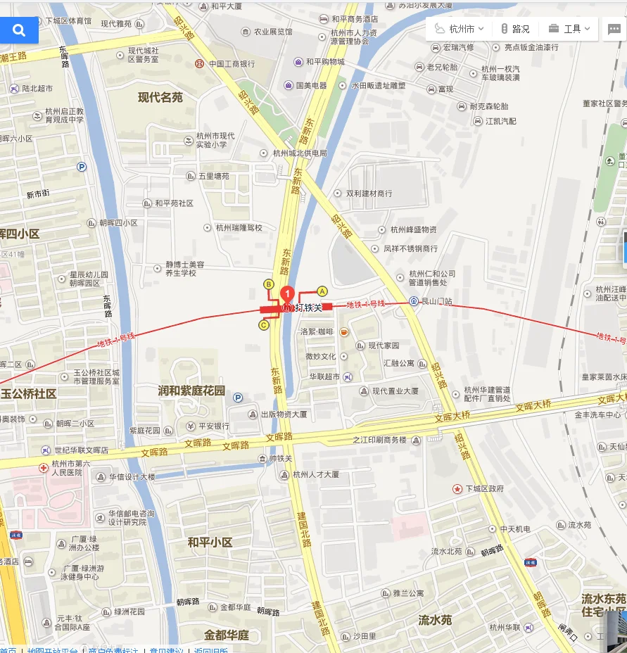 求杭州地铁1号线所有站点（杭州文辉路地铁）1