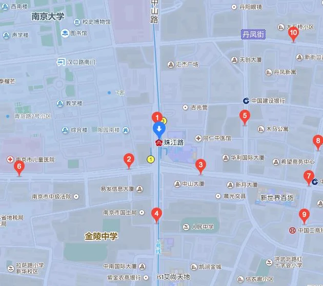 南京珠江路的地铁站在哪（珠江路地铁站到广州路中山路）