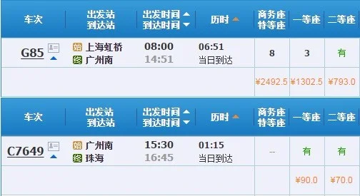 从广州去珠海的高铁（到珠海的高铁）4