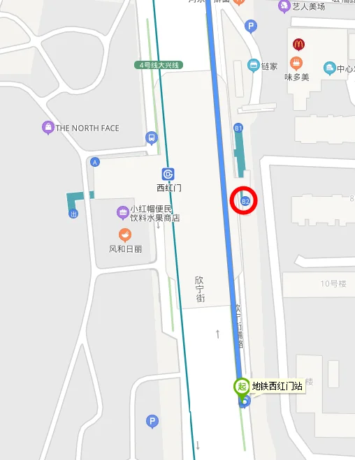 北京西红门在地铁几号线上（西红门地铁站各口出站）