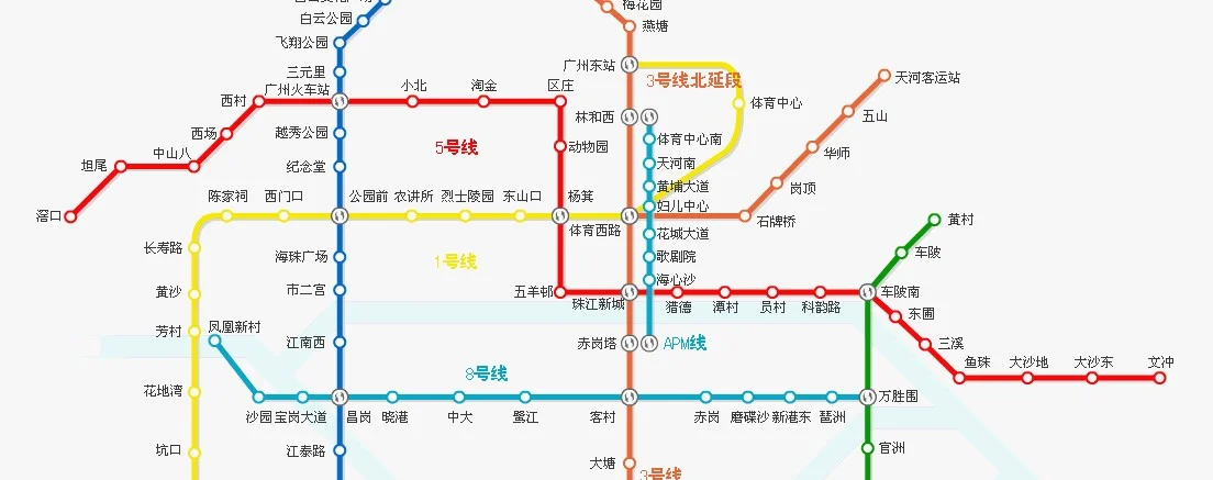 广州地铁5号线路图(广州地铁五)
