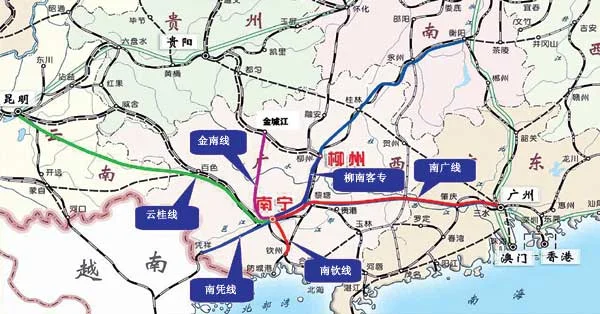 求：南宁轻轨各号线路站点（郊铁路南宁）4