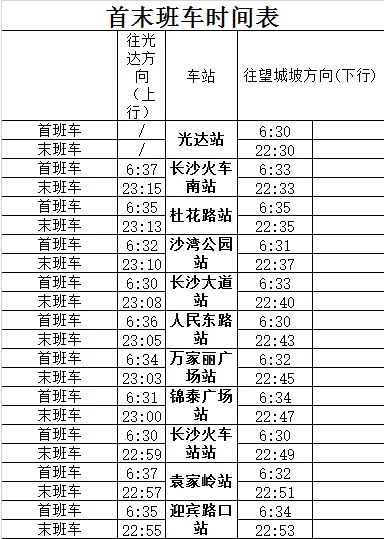 长沙地铁2号线运营时间（长沙地铁2号线高铁南站到梅溪湖西的时间）3
