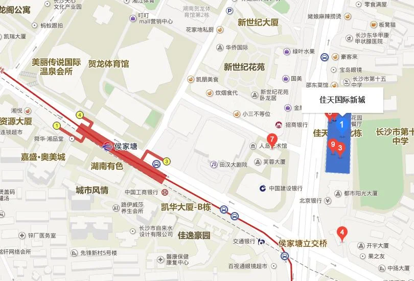 长沙地铁1号线南湖路站往侯家塘去(侯家塘地铁站有几个出口)