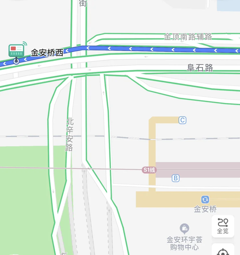 上海地铁二号线虹桥火车站出口示意图（金安桥地铁站出口分布图）2