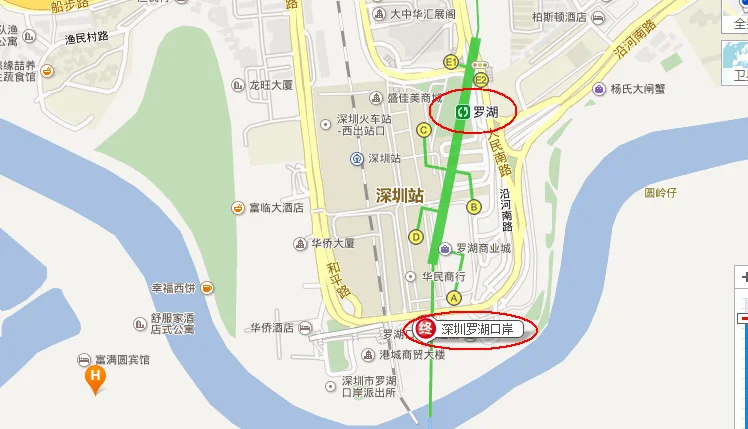 请问这是深圳罗湖地铁站的哪一个出口（罗湖口岸附近是哪个地铁站）