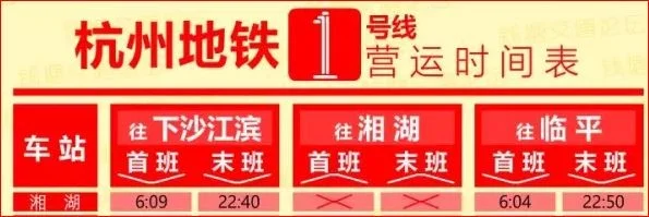 杭州地铁1号线现在晚上末班车是几点（杭州最晚的地铁一号线）3