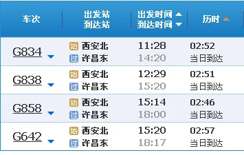 高铁g822经过哪几个站（渭南到许昌高铁）4