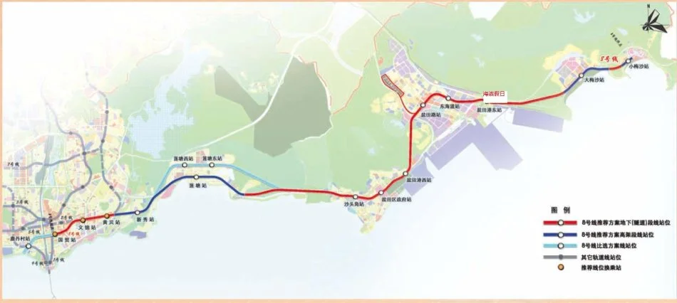 深圳地铁8号线规划图(深圳地铁八号线买房)1