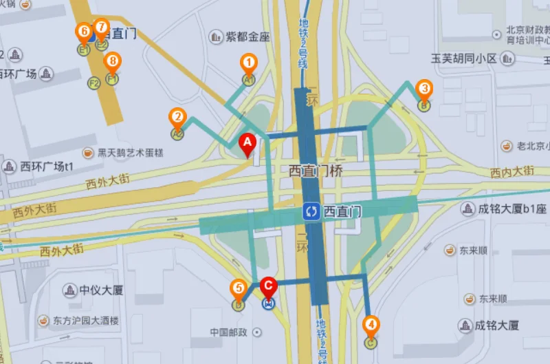西直门地铁站出口图（西直门地铁站a2出口在几号线）