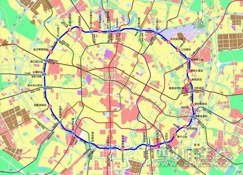 成都地铁11号线的总体线网走向（东山国际地铁站）