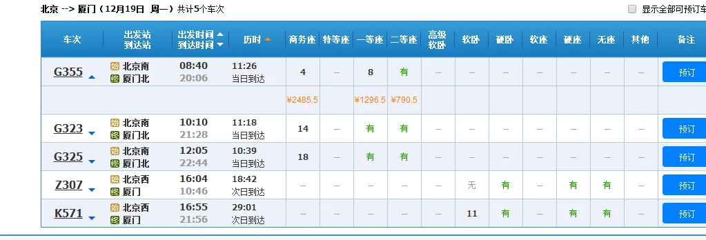北京到厦门高铁什么时候开通北京到厦门高铁（北京到厦门高铁多少钱）2