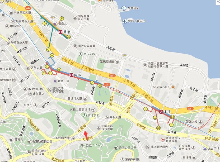 香港地铁站哪个出口是中环IFC（香港花园道地铁站哪个出口）3
