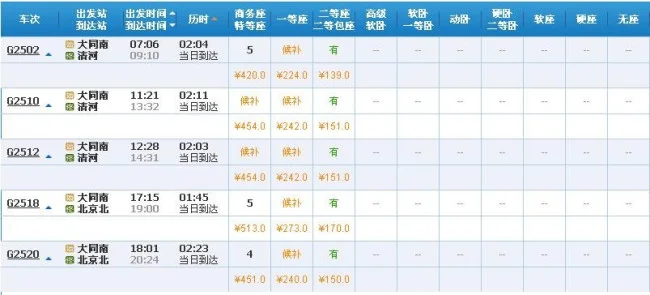 大同到北京高铁得多长时间（大同至北京高铁）