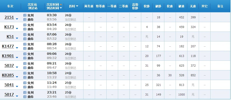 兖州到曲阜高铁站汽车时刻表查询（兖州到曲阜高铁）
