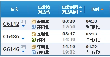 深圳至邵阳南高铁时刻表分别是哪些时间(从深圳到邵阳的高铁)4