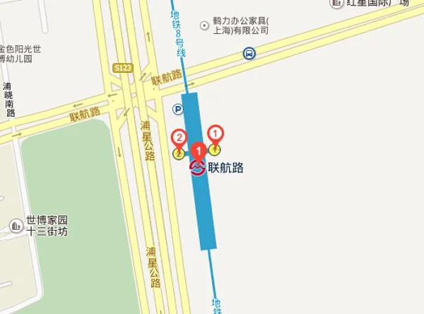 上海地铁线路（联航路地铁站到南京东路）
