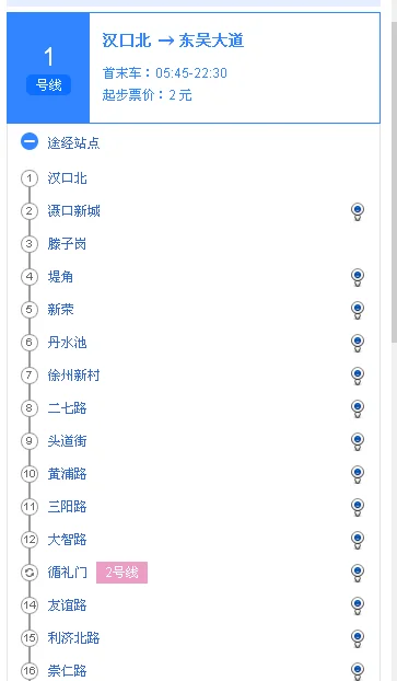 武汉地铁运营时间表是怎么样的（武汉地铁一号线时间）