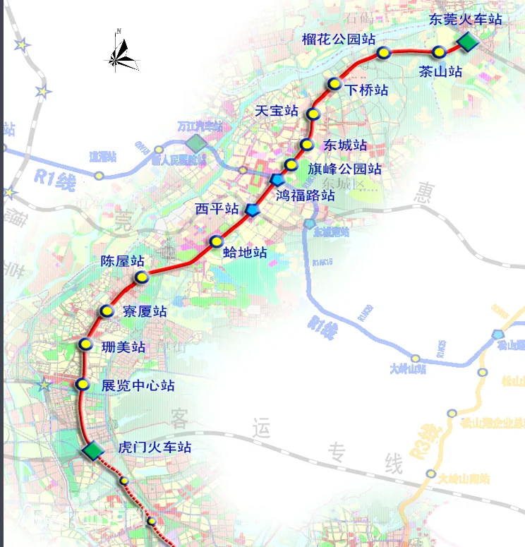 东莞开通了几条地铁路线途经那些站呢(东莞地铁茶山站f出口)1
