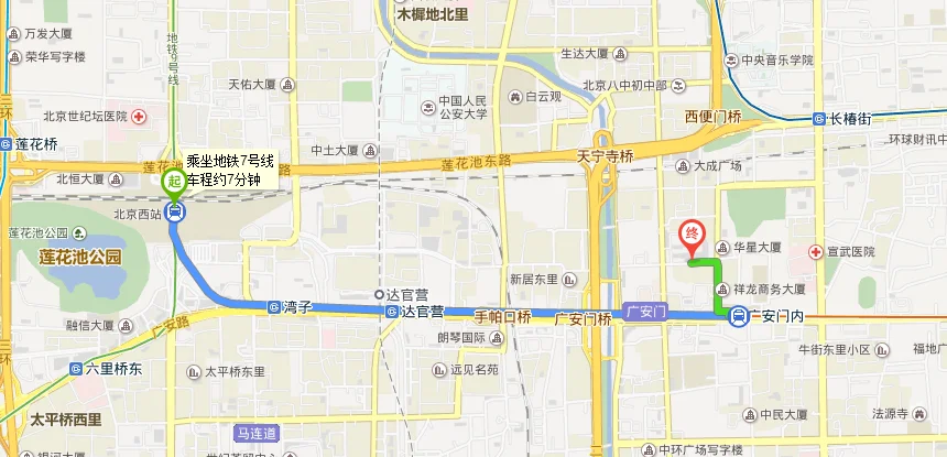 北京七号线地铁线路图（北京火车站到七号地铁线路图）