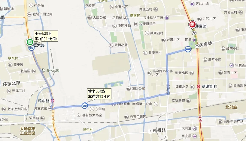 上海站去宝山区共康路4号出口座地铁几号线从火车站座几号地铁（共康路地铁站）