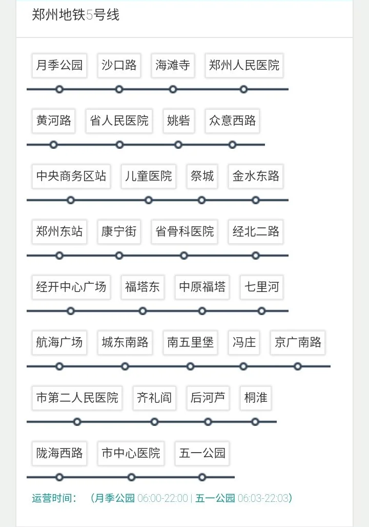 郑州地铁五号线（郑州地铁五号线一站多长时间）