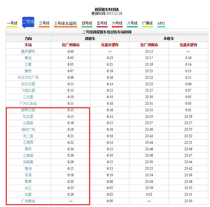 广州地铁二号线具体运营时间是怎么样的(同庆广州地铁2号线运营时间)2