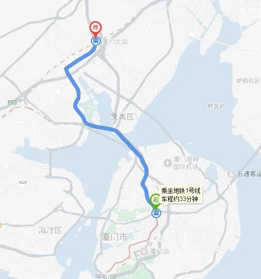 厦门地铁1号线的沿途站点（厦门地铁乌石浦站出口）