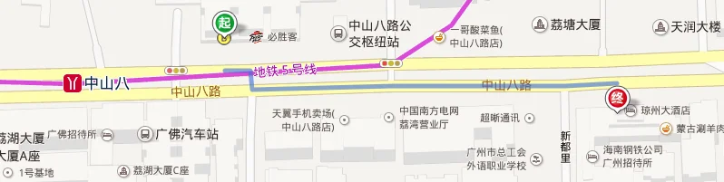 请问从广州市地铁站中山八地铁口B出口出来往哪个方向（怎么走、途径哪些店铺）可以到达童装批发市场（中山八地铁站有没商场）