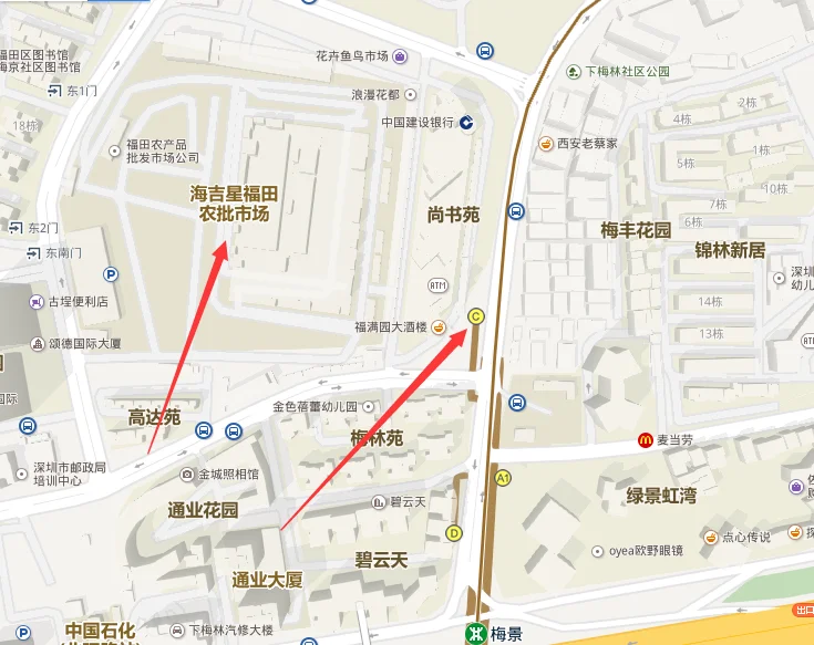 请问深圳福田农批市场在哪 咋走（福田农批市场最近的地铁站）