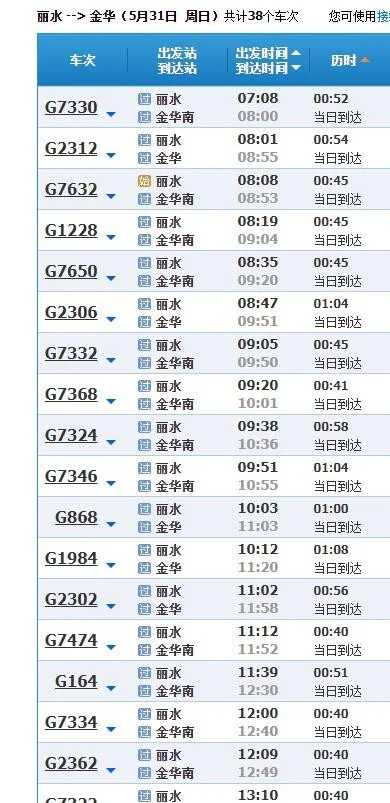 丽水有高铁吗(丽水高铁时刻表)2