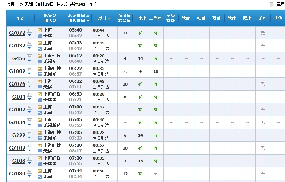 上海到无锡高铁有几班车（上海到无锡高铁要多久）4