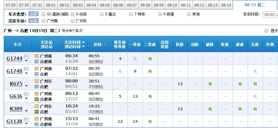 高铁广州南站到合肥南站沿途经过哪些站（广东到合肥高铁）2