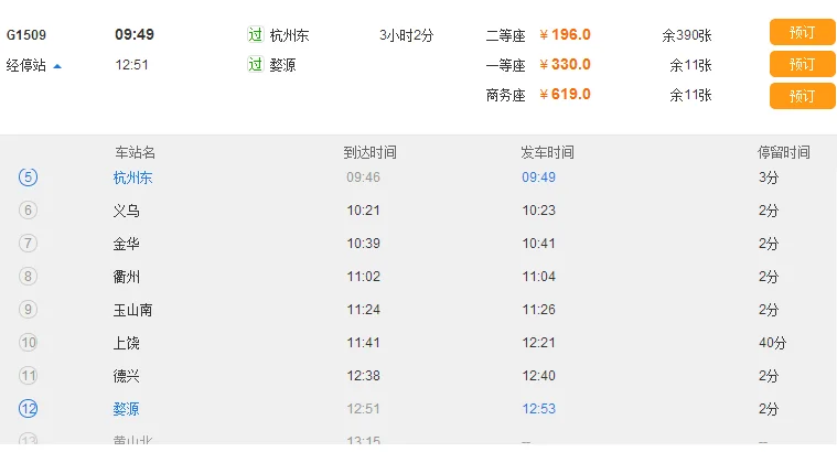 杭州到婺源高铁途径那些站(婺源至杭州东高铁)1