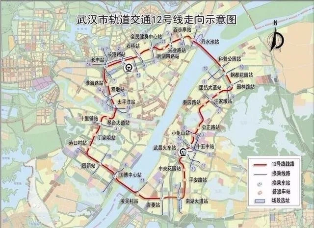 武汉地铁线路图（武汉地铁12号线全程线路图）5