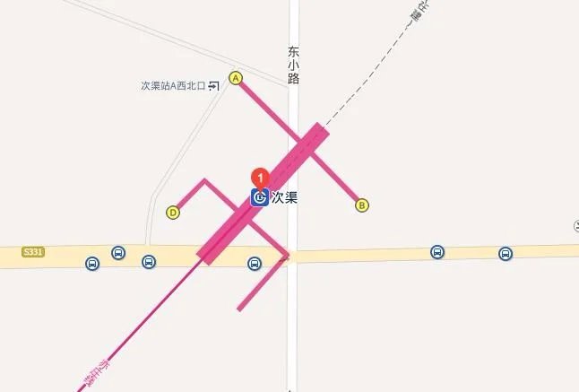 次渠地铁站到北京西客站（次渠地铁站照片）