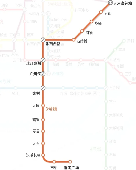 广州地铁三号线运营时间是几点到几点(汉溪长隆3号线地铁时间)3
