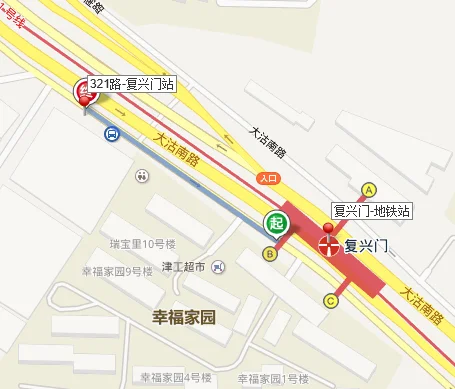 天津地铁一号线站点（天津地铁一号线复兴门出口）