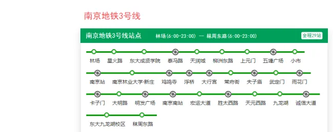 南京3号地铁线全长多少公里分多少站点（南京3号线地铁站线站点）3