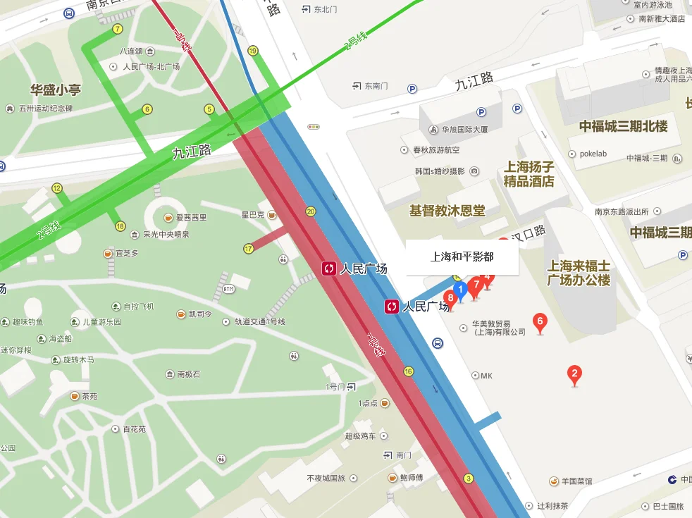上海地铁人民广场站各个出口对应的路是什么(上海和平影都地铁出口)2
