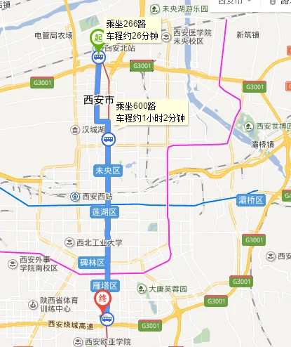 陕西西安朱雀大街到未央区北郊凤城六路坐几路公交（西安北地铁去朱雀大街）